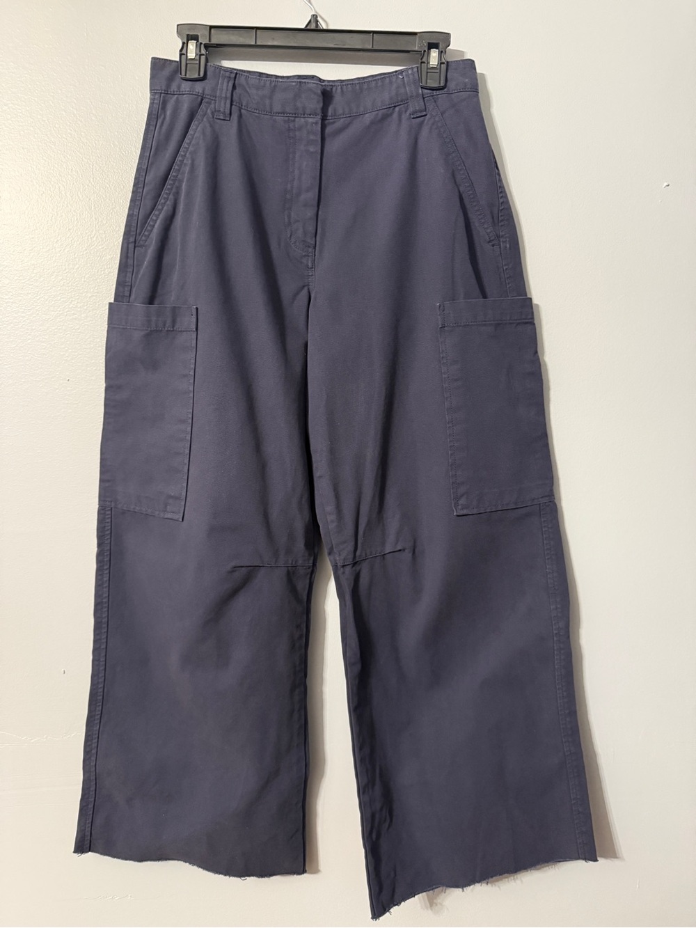 Calvin Klein Dark Navy Utility Wide-Leg Cargo Crop Pants